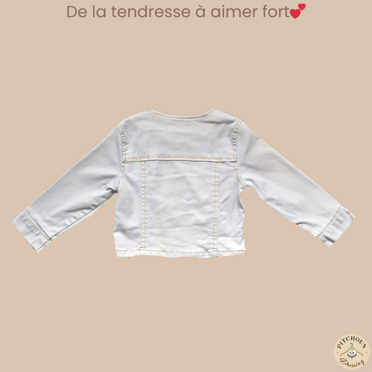 Veste beige pailletée zippée - Kidkanaï - fille 2 ans