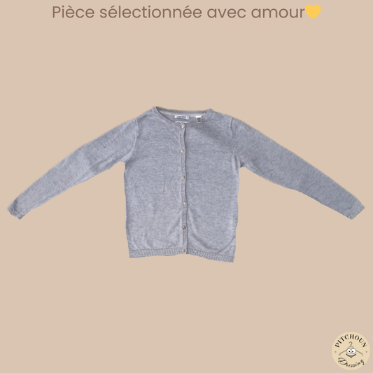 Gilet gris boutonné - Okaïdi - fille 6 ans