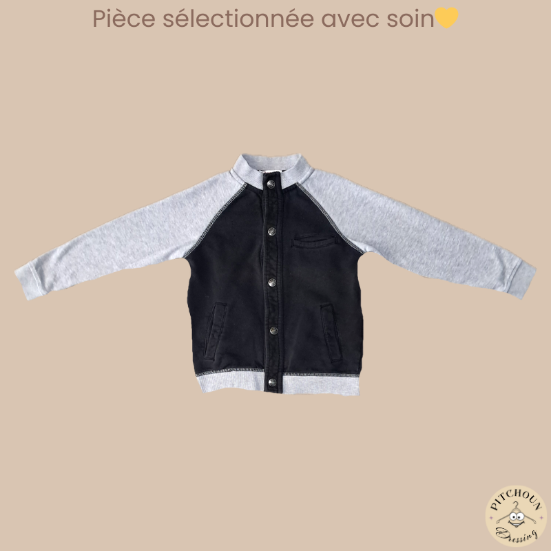 Veste bicolore à pression - Uessentiel - garçon 6 ans