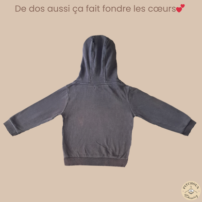 Sweat marron à capuche - Kiabi - garçon 5 ans