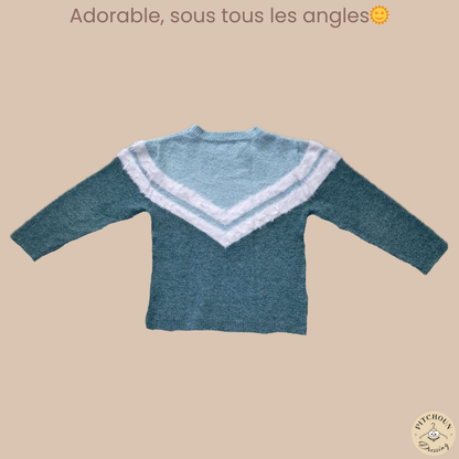 Pull tricolore - Vertbaudet - fille 6 ans