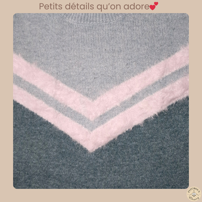 Pull tricolore - Vertbaudet - fille 6 ans