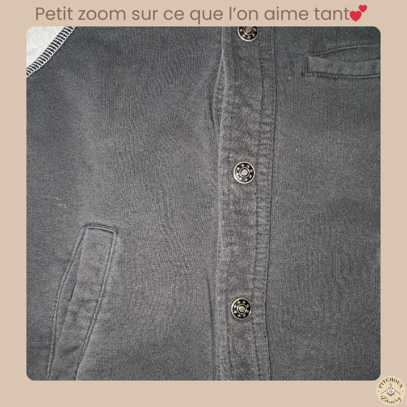 Veste bicolore à pression - Uessentiel - garçon 6 ans